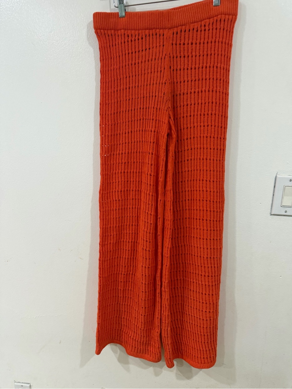 Zara Orange Knit Wide-Leg Swim Coverup pants